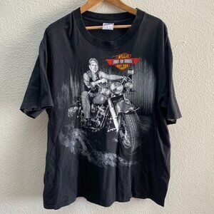 VTG Willie Nelson Born For Trouble Double-Sided T-Shirt 2XL Single Stitch